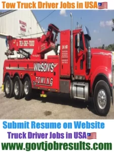 Tow Truck Driver Jobs in USA 2022-23