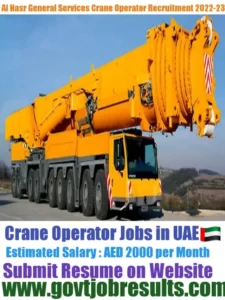Al Nasr General Service Crane Operator Recruitment 2022-23