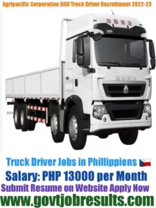 Agripacific Corporation HGV Truck Driver Recruitment 2022-23