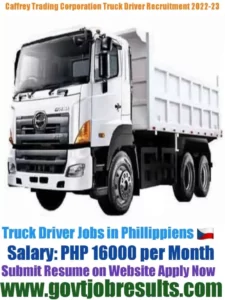 Caffrey trading Corporation HGV Truck Driver Recruitment 2022-23