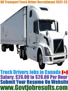 RR Transport Truck Driver Recruitment 2022-23