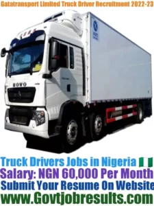Gatatransport Limited Truck Driver Recruitment 2022-23