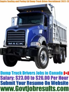 Empire Sealing and Paving Ltd Dump Truck Driver Recruitment 2022-23
