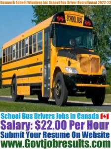 Dasmesh School Winnipeg Inc School Bus Driver Recruitment 2022-23
