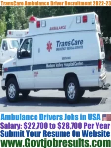 TransCare Ambulance Driver Recruitment 2022-23