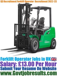 QS Recruitment Forklift Operator Recruitment 2022-23