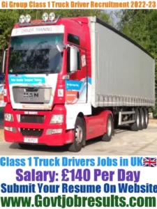 Gi Group Class 1 Truck Driver Recruitment 2022-23
