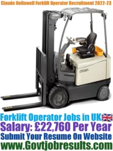 Claude Hellowell Forklift Operator Recruitment 2022-23