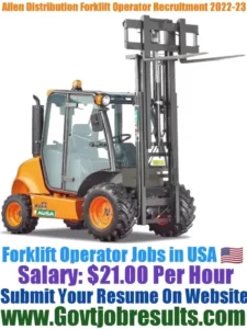Allen Distribution Forklift Operator Recruitment 2022-23