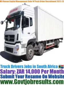 M3 Human Capital Management Code 14 Truck Driver Recruitment 2022-23