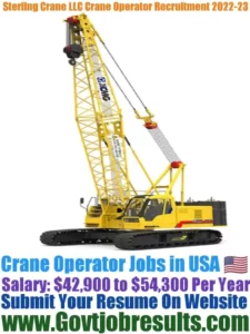 Sterling Crane LLC Crane Operator Recruitment 2022-23