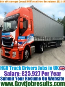 Vale of Glamorgan Council HGV Truck Driver Recruitment 2022-23