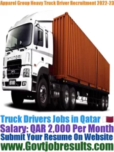 Apparel Group Heavy Truck Driver Recruitment 2022-23