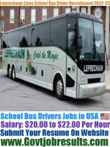 Leprechaun Lines School Bus Driver Recruitment 2022-23