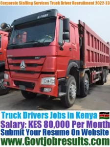 Corporate Staffing Services Truck Driver Recruitment 2022-23