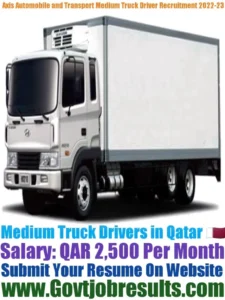 Axis Automobile and Transport Medium Truck Driver Recruitment 2022-23