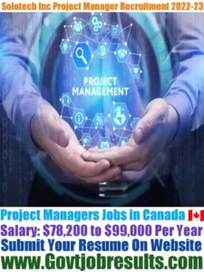 Solotech Inc Project Manager Recruitment 2022-23