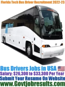 Florida Tech Bus Driver Recruitment 2022-23