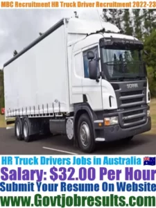 MBC Recruitment HR Truck Driver Recruitment 2022-23