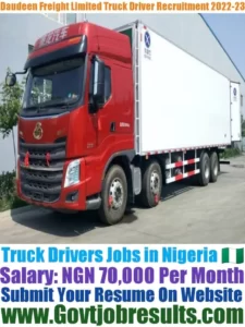Daudeen Freight Limited Truck Driver Recruitment 2022-23