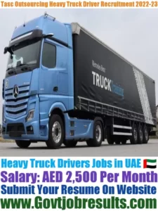 Tasc Outsourcing Heavy Truck Driver Recruitment 2022-23