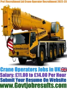 Pro1 Recruitment Ltd Crane Operator Recruitment 2022-23