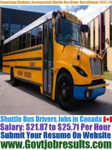 Conestoga Students Incorporated Shuttle Bus Driver Recruitment 2022-23