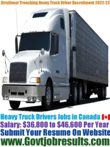 Strathmar Trenching Heavy Truck Driver Recruitment 2022-23