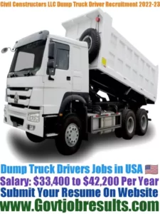 Civil Constructors LLC Dump Truck Driver Recruitment 2022-23