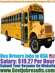 Durand Area Schools Bus Driver Recruitment 2022-23