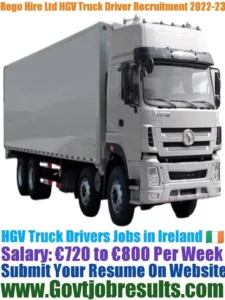Rego Hire Ltd HGV Truck Driver Recruitment 2022-23