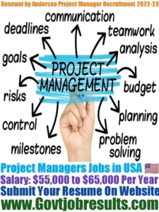 Renewal by Anderson Project Manager Recruitment 2022-23