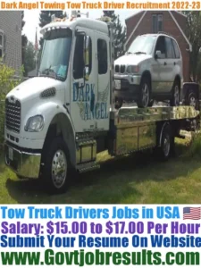 Dark Angel Towing Tow Truck Driver Recruitment 2022-23