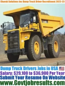 Charah Solutions Inc Dump Truck Driver Recruitment 2022-23