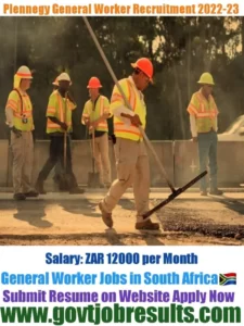 Plennegy General Worker Recruitment 2022-23