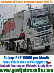 JANOSCHKA Ph INC HGV Truck Driver Recruitment 2022-23