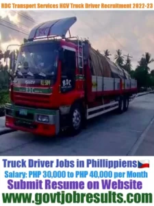 RDC Transport Services HGV Truck Driver Recruitment 2022-23
