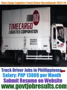 TIMECARGO Logistics HGV Truck Driver Recruitment 2022-23
