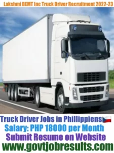 Lakshmi BEMT Inc HGV Truck Driver Recruitment 2022-23