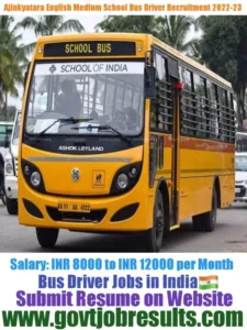 Ajinkyatara English Medium School bus driver Recruitment 2022-23