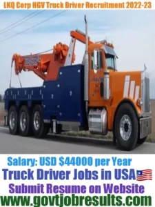 LKQ Corporation Tow Truck Driver Recruitment 2022-23