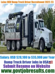 LoJac Companies Dump Truck Driver Recruitment 2022-23