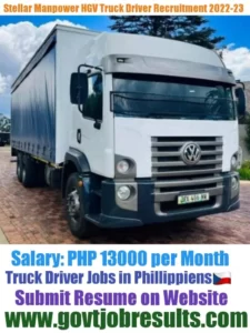 Stellar Manpower HGV Truck Driver Recruitment 2022-23