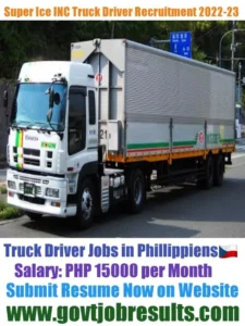 Super Ice Inc HGV Truck Driver Recruitment 2022-23