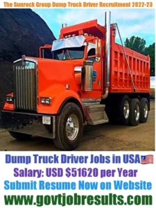 Sunrock Dump Truck Driver Recruitment 2022-23