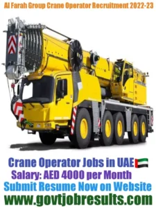 Al Farah Group Crane Operator Recruitment 2022-23