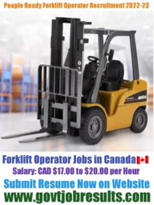 People Ready Forklift Operator Recruitment 2022-23