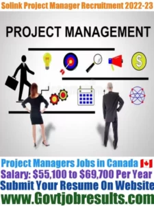 Solink Project Manager Recruitment 2022-23
