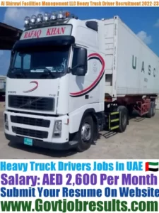 Al Shirawi Facilities Management LLC Heavy Truck Driver Recruitment 2022-23