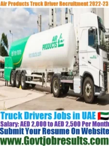 Air Products Truck Driver Recruitment 2022-23
